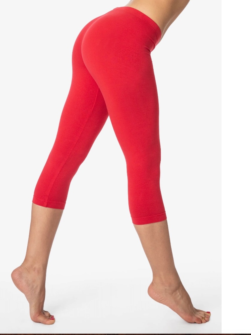 NWOT Los Angeles Apparel GARMENT DYE CROPPED LEGGING Style 83216GD Cherry Peppe